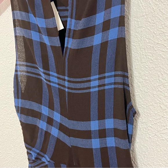 NWT A.L.C. Iggy Plaid Draped High-Neck Assymetrical Dress - Picture 9 of 11